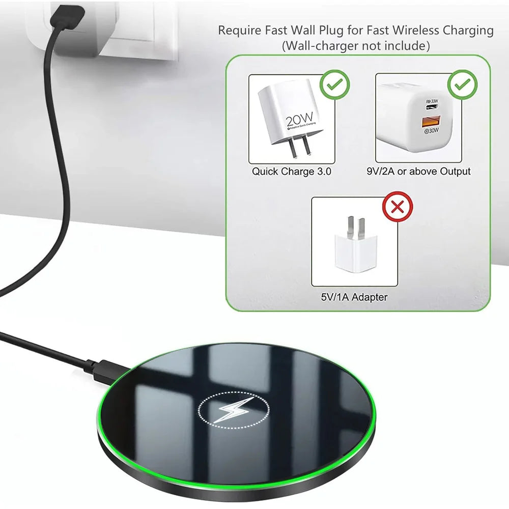Caricatore Wireless Universale 30W per iPhone, Samsung, Huawei e altri
