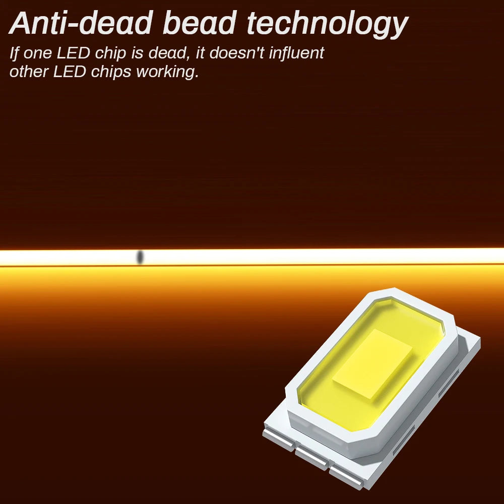 Striscia LED COB 12V/24V 3‑5mm dimmerabile 3000‑6000K per casa