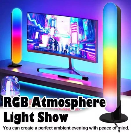 Barra LED RGB a ritmo musicale ricaricabile USB per scrivania e Natale