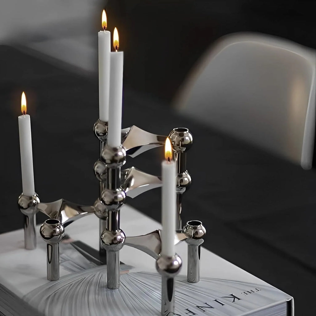 Modular Metal Candle Holder Interconnectable Geometric Candelabra for Stick Skinny Home Dining Table Decor Wedding Centerpiece