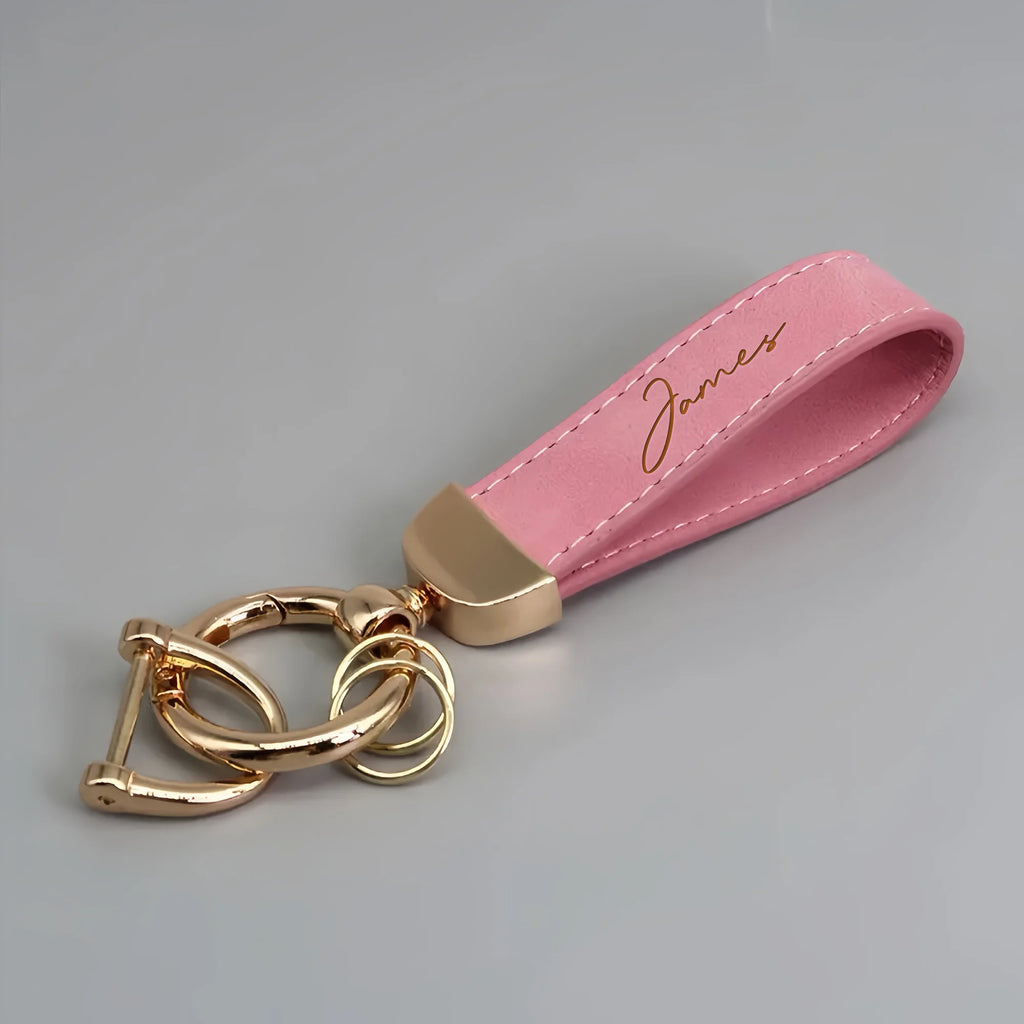 Personalized Custom Keychains DIY Name Laser Engraving Stylish Durable Faux Leather Modern Car Keychains Accessories Gifts