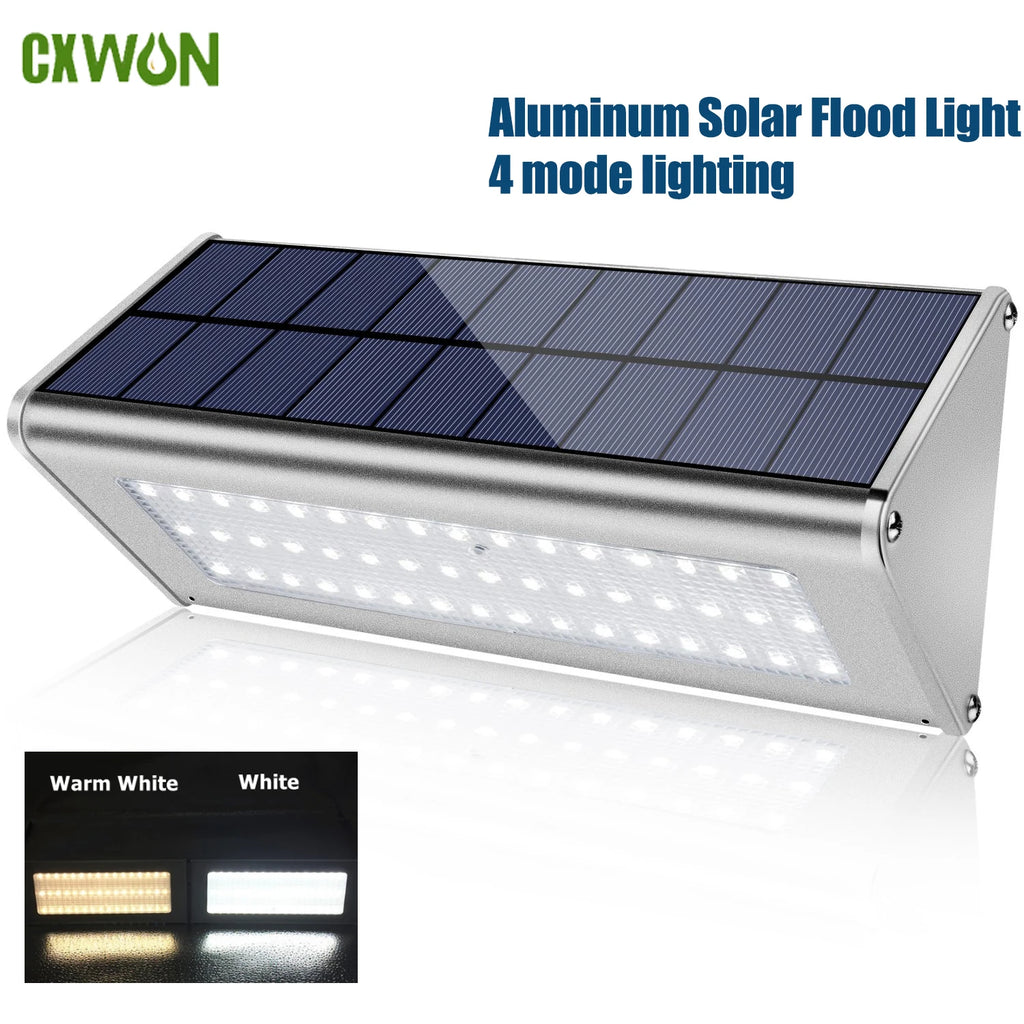 1100LM Solar 48Led Light Outdoor WaterProof Aluminum Radar Motion Sensor Lighting Lamp for Wall Security Yard Patio Fence Porch