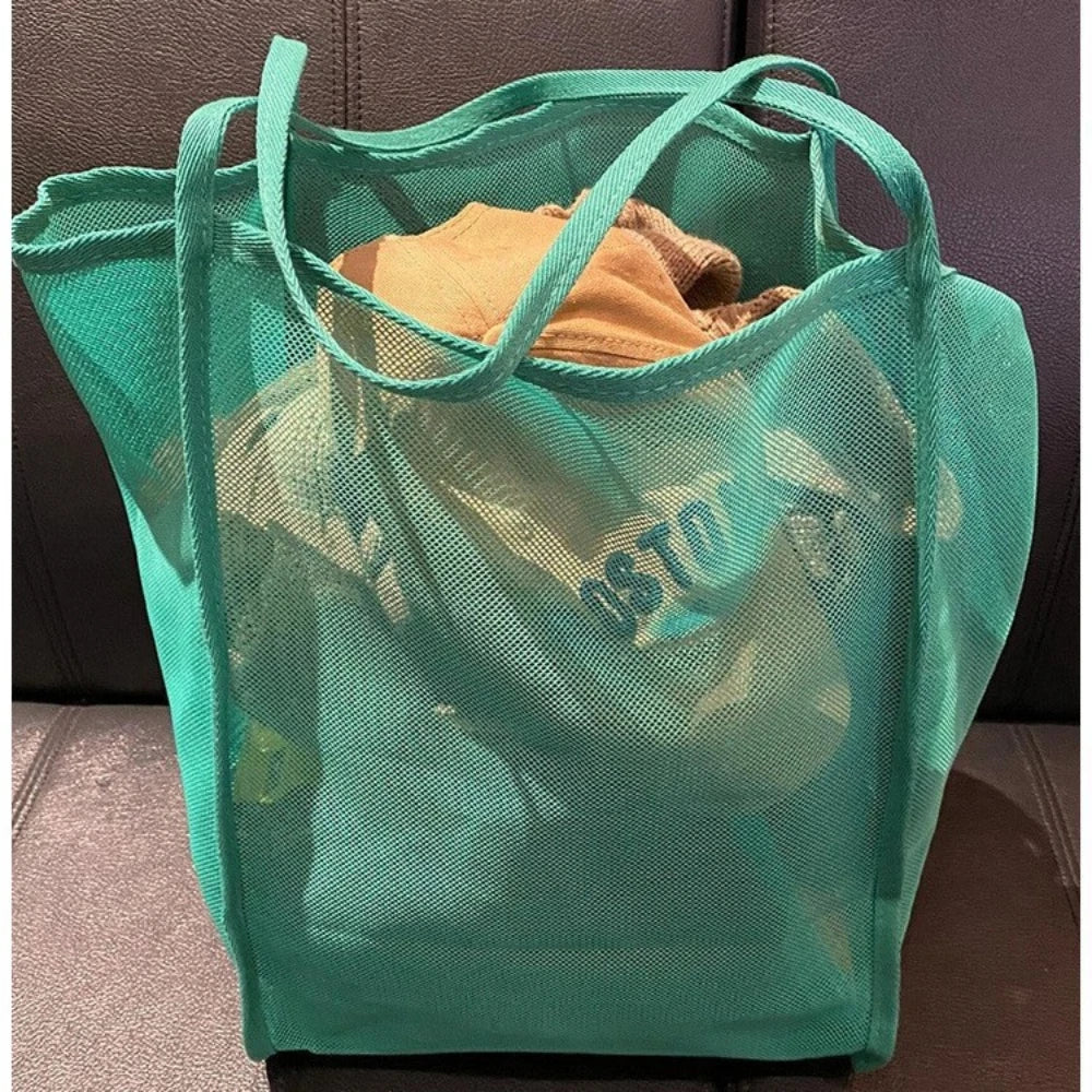 Borsa da spiaggia in rete leggera, traspirante e ad asciugatura rapida tote da…
