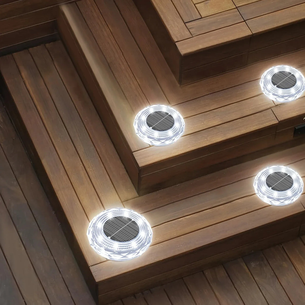 1/2/4/8pcs Mini Solar Crystal Floor Lamp Outdoor Landscape Lighting for Courtyard, Garden, Sidewalk Decorative Illumination