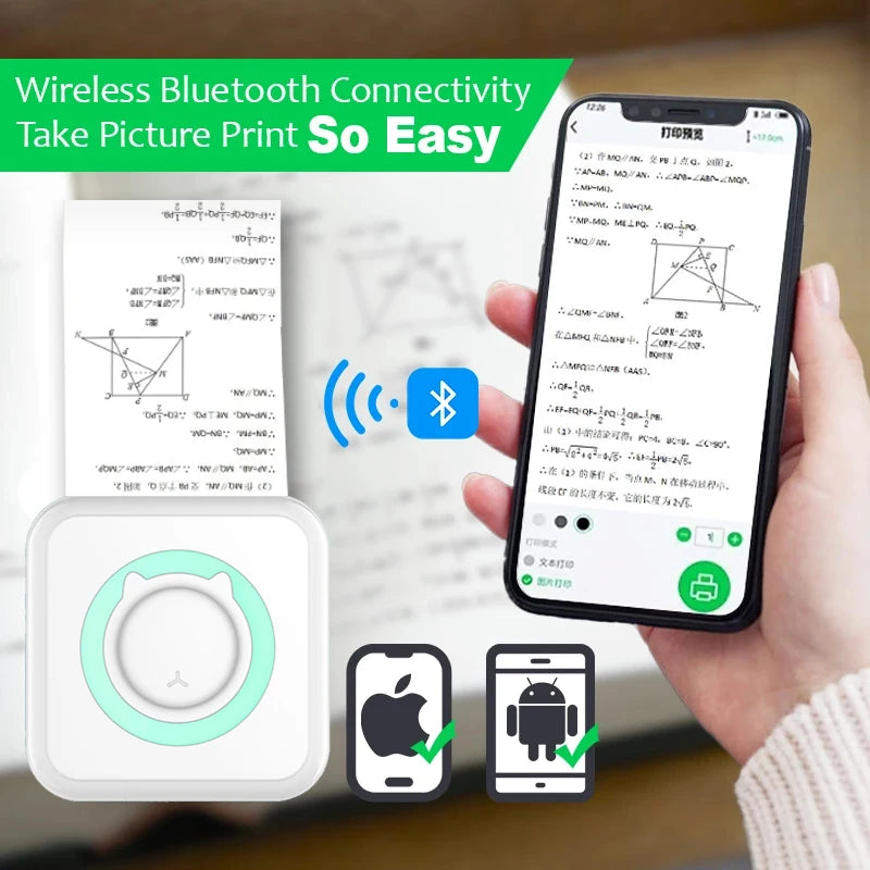 Stampante termica portatile Mini 203dpi Bluetooth per foto, etichette e memo