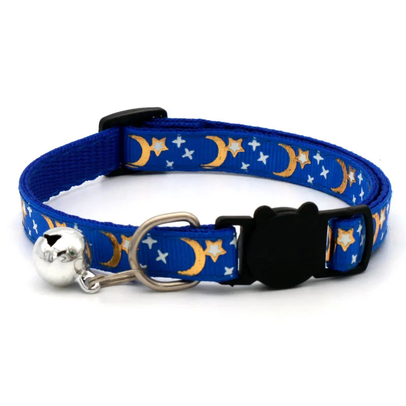 Collarino con campanella stelle e luna per cani e gatti – regolabile e…