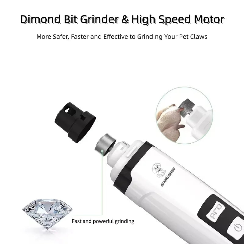 Tagliaunghie elettrico ricaricabile per cani e gatti con luce LED