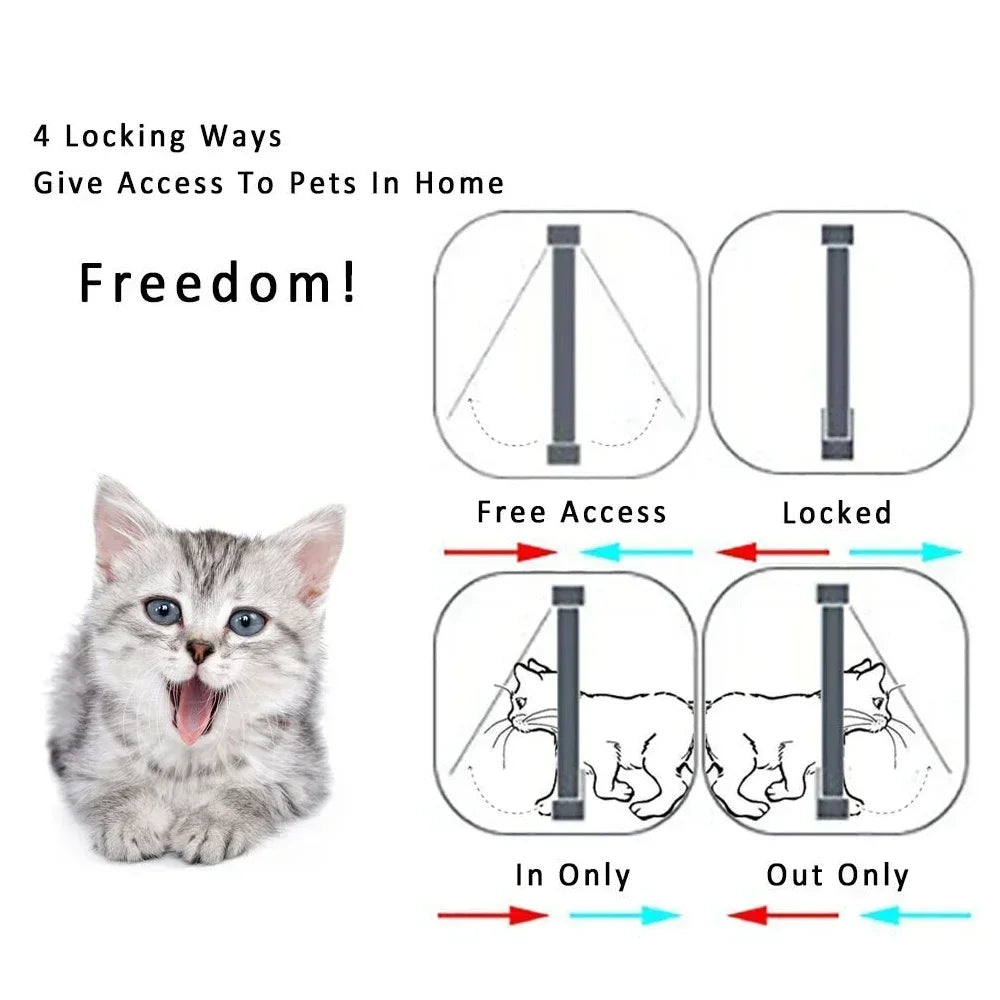 Porta Flap per Cani e Gatti con Blocco a 4 Direzioni – ABS Plastica