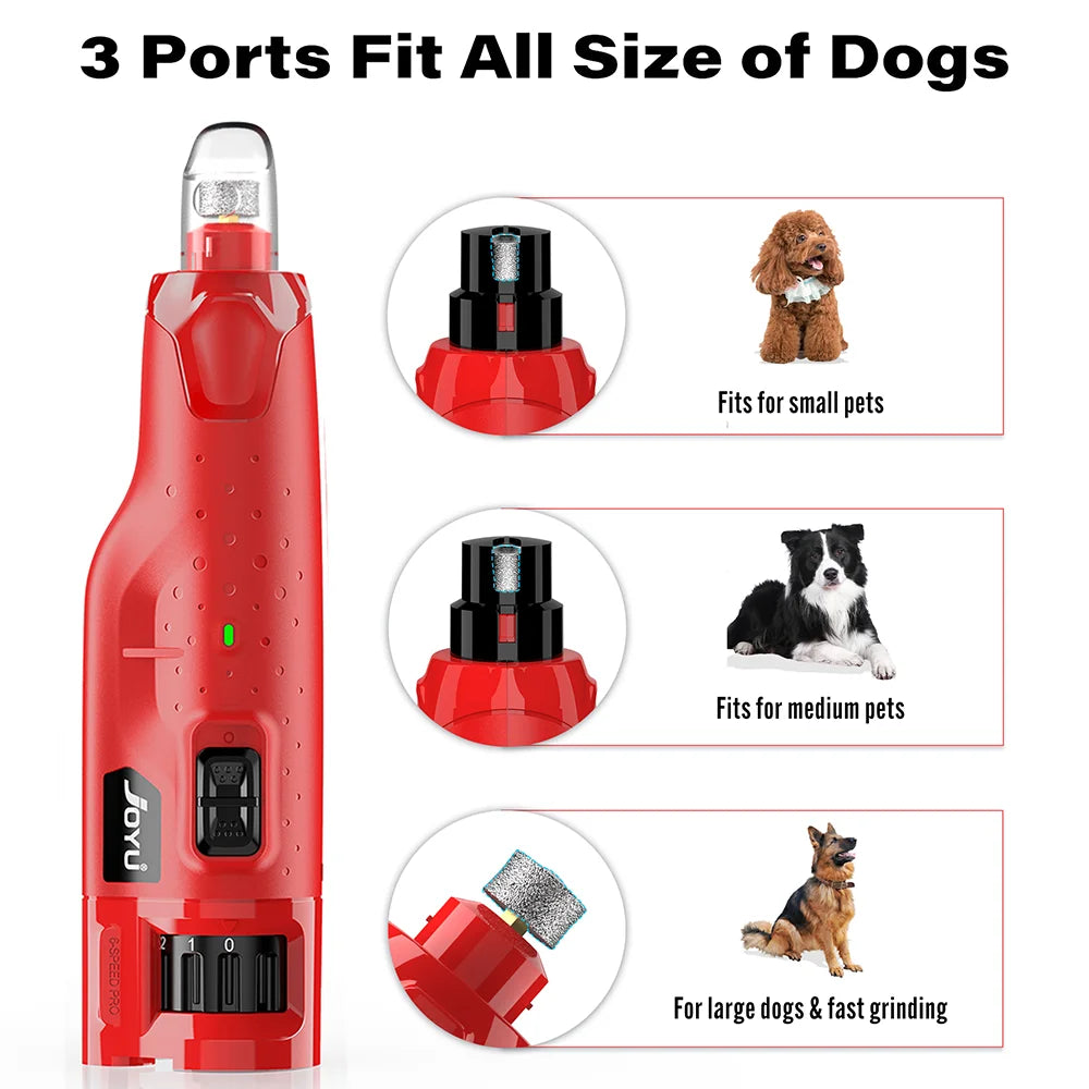 Levigatore per unghie cani silenzioso 6 velocità con 2 LED e protezione polvere