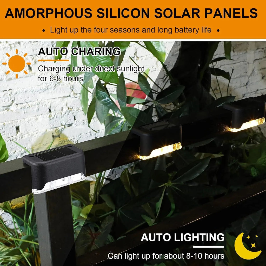 Lampada Solare a LED per Scale e Giardino – Pack da 4-32 Unità Impermeabili
