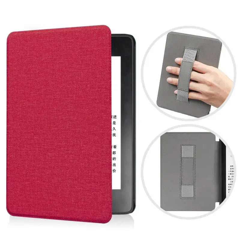 For Kindle 11th Generation 2024 Case 6'' with Hand Strap Kindle 6 inch Case Ebook C2V2L3 Auto Wake Sleep Cover PU Leather Funda