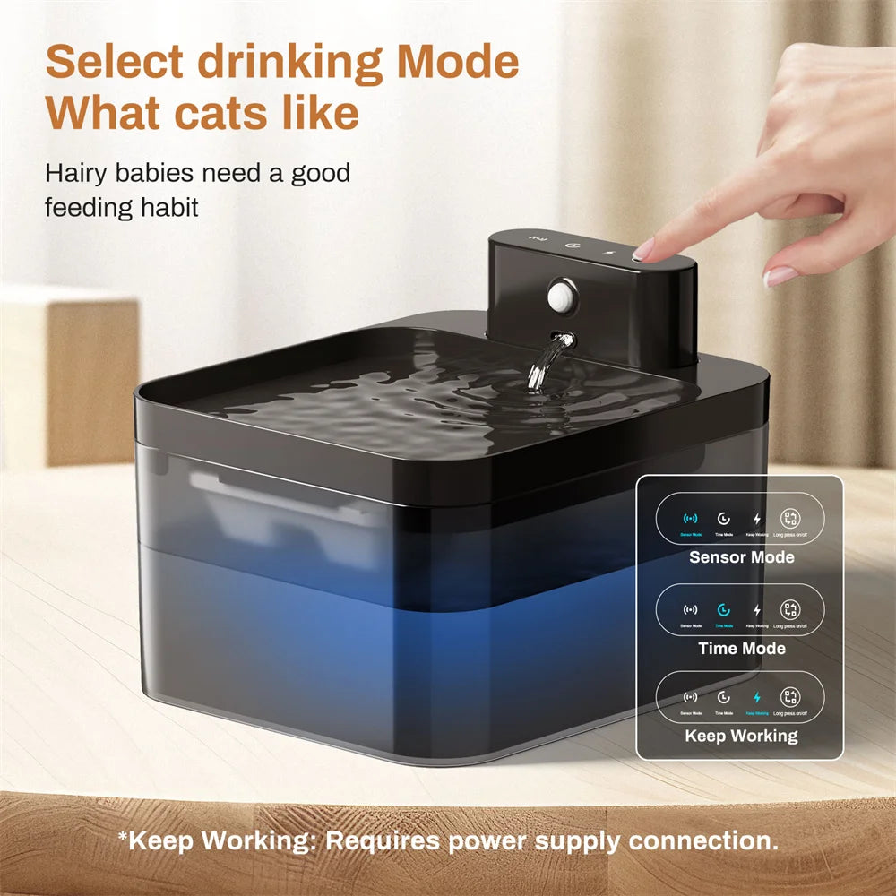 Fontana Wireless per Gatti 2.2L con Sensore Movimento, Distributore Automatica