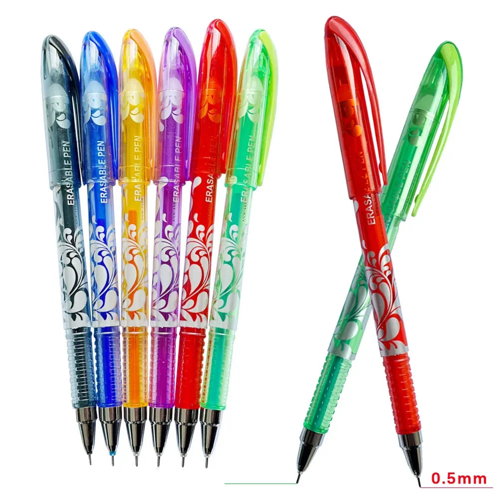 Set da 16 penne gel cancellabili 0,5 mm – 6 colori per scuola e ufficio