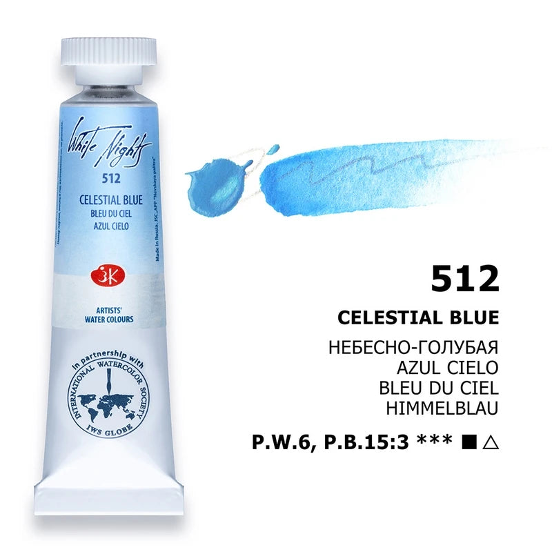 Russian White Nights Extra Fine Artists Grade Watercolors,10ml Tubes Sedimentation&Macaron New Special Series Granulating Colors