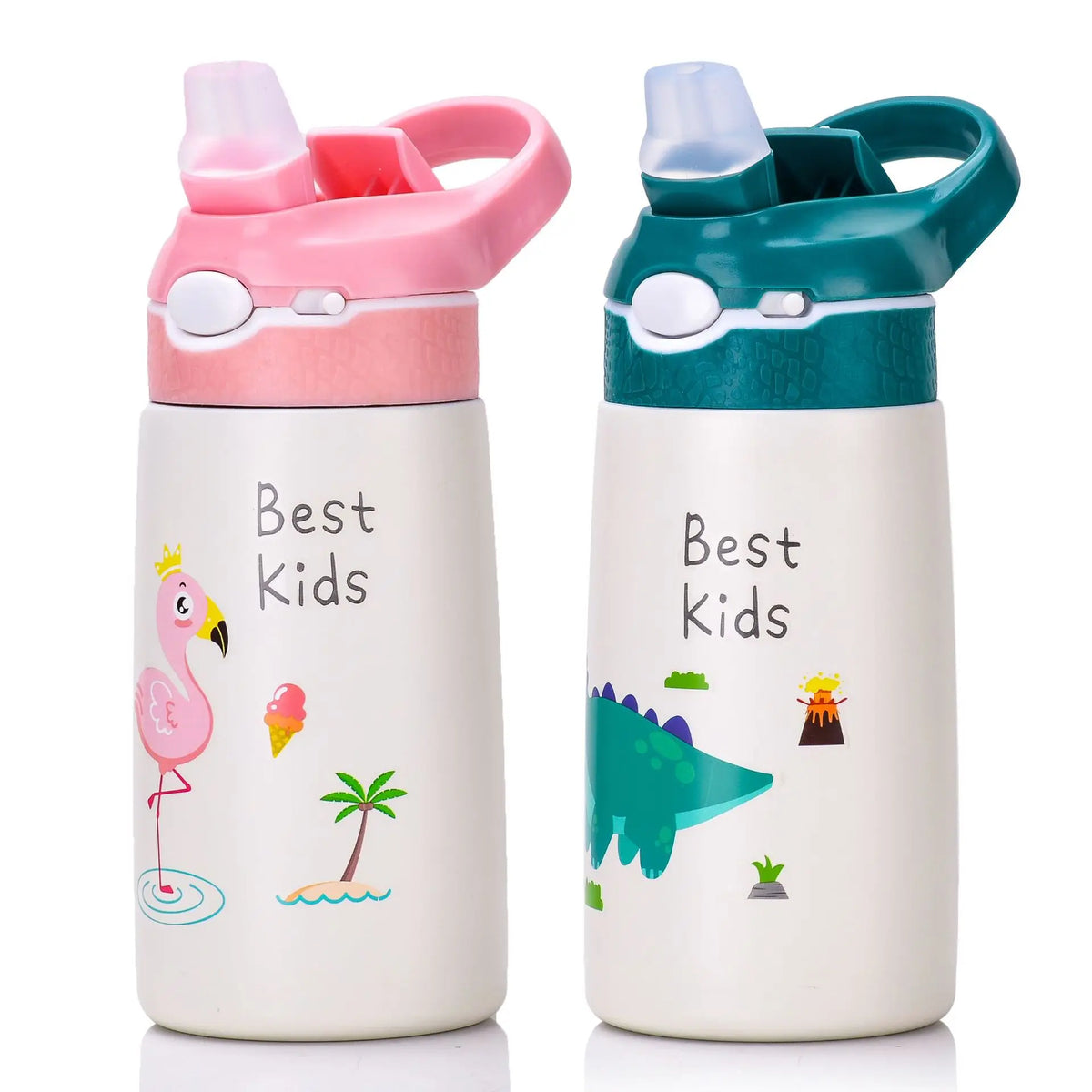 Borraccia termica 400 ml per bambini in acciaio inox 316 con cannuccia a becco