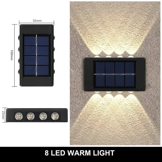 Lampada da Parete Solare 12 LED Impermeabile per Giardino e Patio
