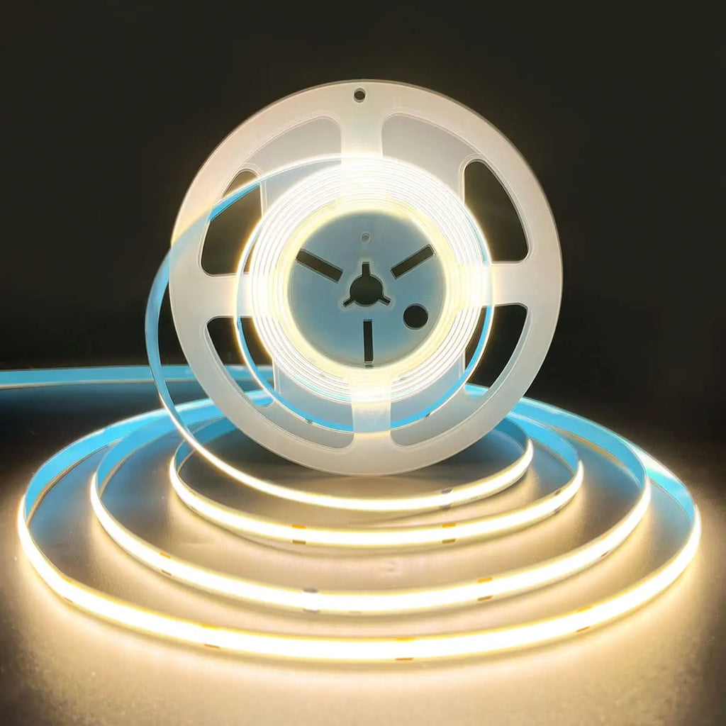 Striscia LED COB 5 m autoadesiva, tagliabile, CRI 90, 12 V/24 V, 3‑8 mm