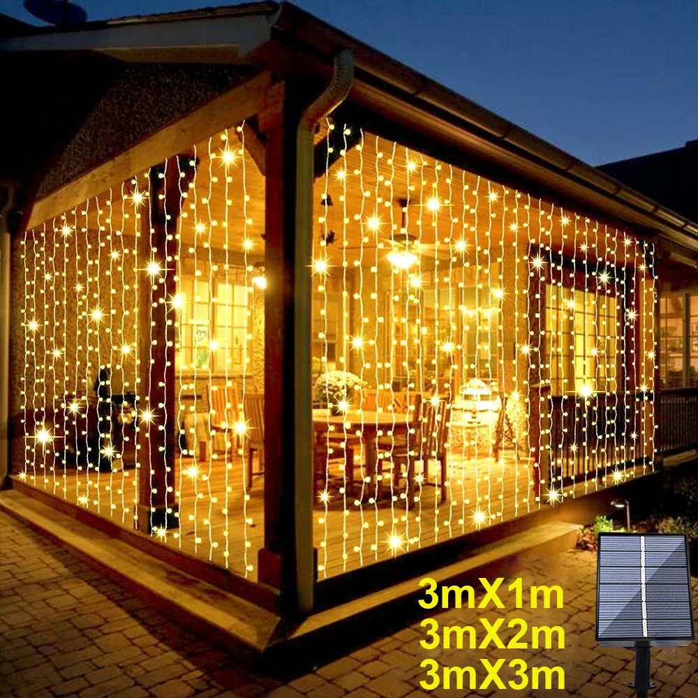 Luce LED solare a tenda con filo di rame – Ideale per giardino, matrimoni e…