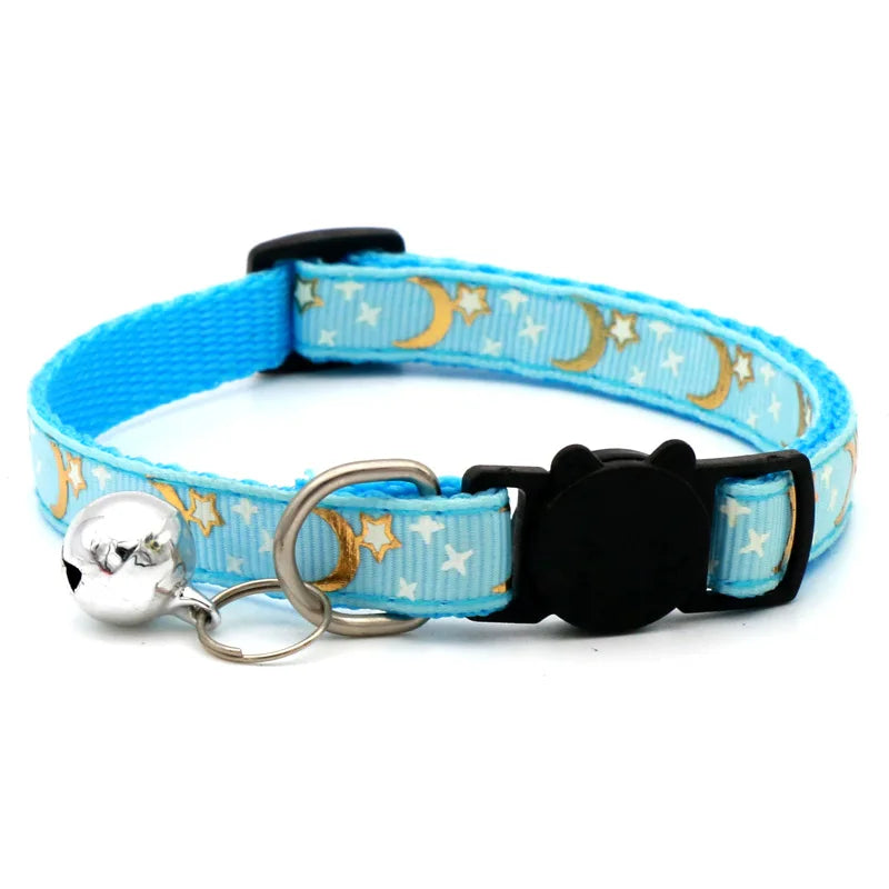 Collarino con campanella stelle e luna per cani e gatti – regolabile e…