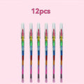 Set di 12 Pastelli Colorati impilabili – Ideali per scuola, ufficio e feste