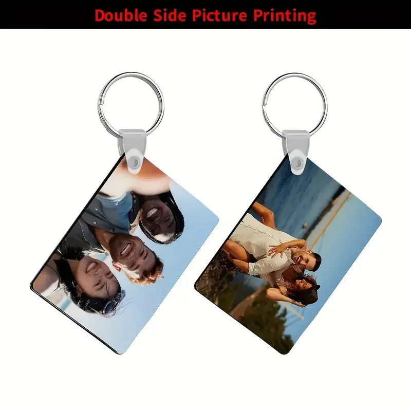 Personalised Valentine's Day Photo Keychain Anniversary Key Ring Double-Sided DIY Picture