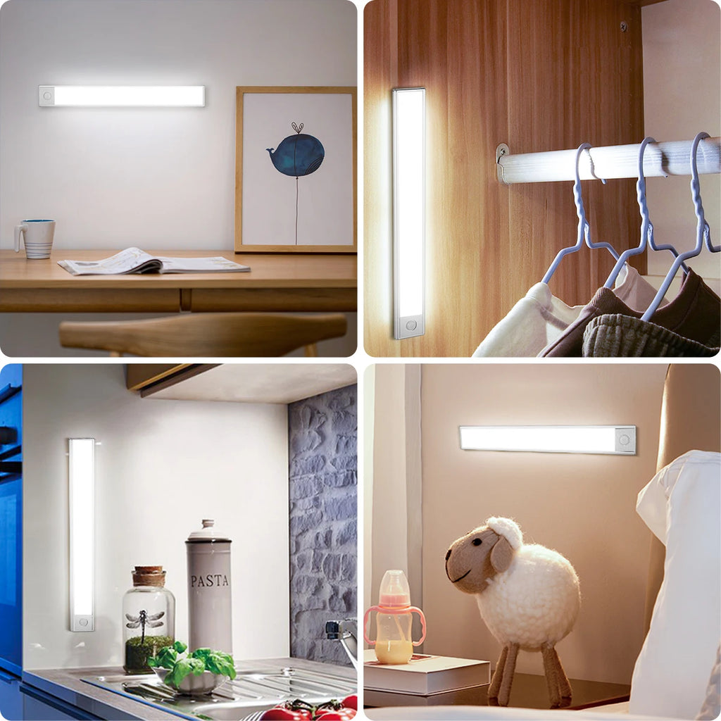Lampada LED con Sensore di Movimento, Ricaricabile e Dimmabile, 3 Colorazioni