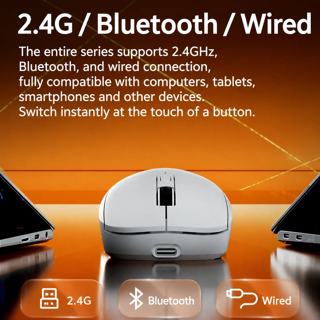 2.4 GHz Mute Wireless Mouse 4-Color Rechargeable Ergonomic Game Mouse Dual-Mode Bluetooth Computer Game Mouse Office Computer