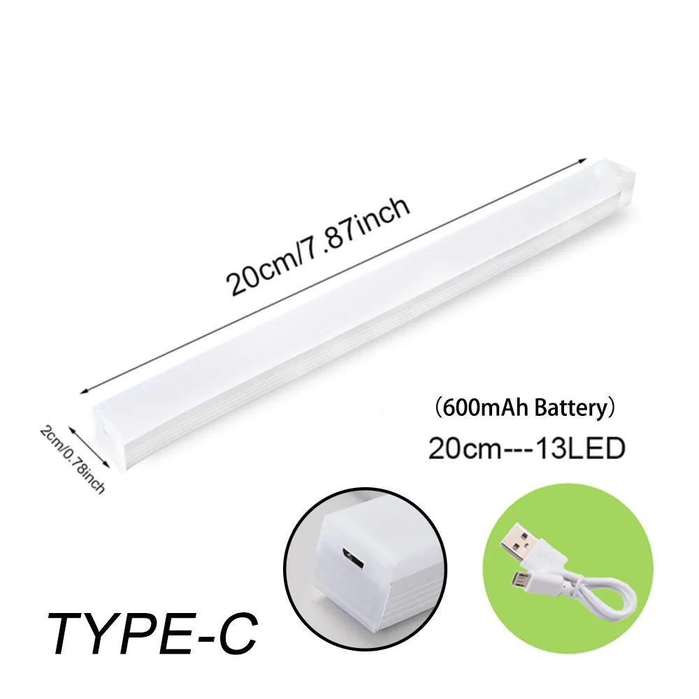 Lampada LED a Sensore di Movimento Ricaricabile, Tipo C, 50 cm, luce notturna…