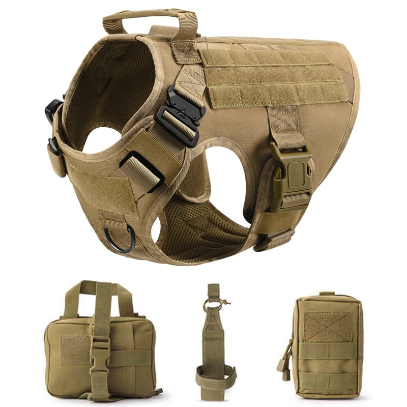 Giubba tattica militare per cani – Set imbracatura e guinzaglio
