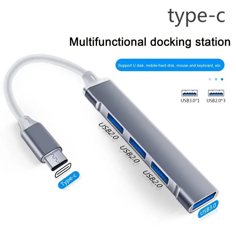 Hub USB 7 porte USB‑C 3.0, multi‑porta per MacBook, PC e laptop