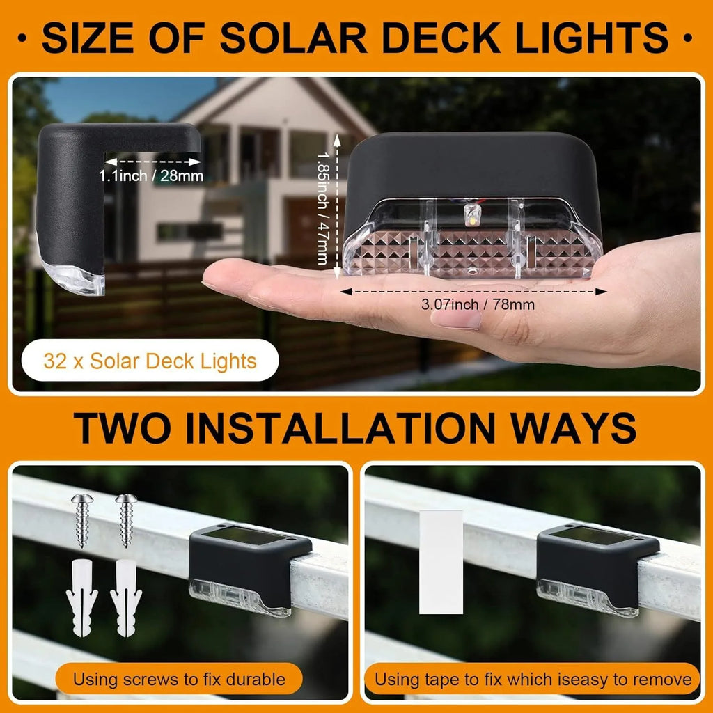 Lampada Solare a LED per Scale e Giardino – Pack da 4-32 Unità Impermeabili