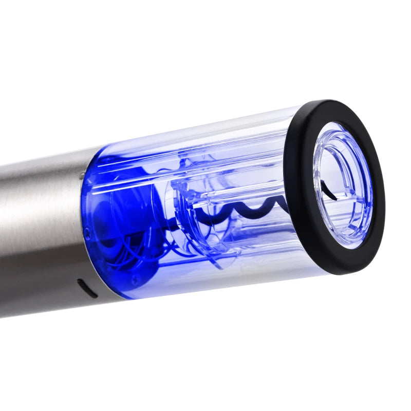 Apri Bottiglie Elettrico in Acciaio Inox con Luce LED e Tagliacapsula