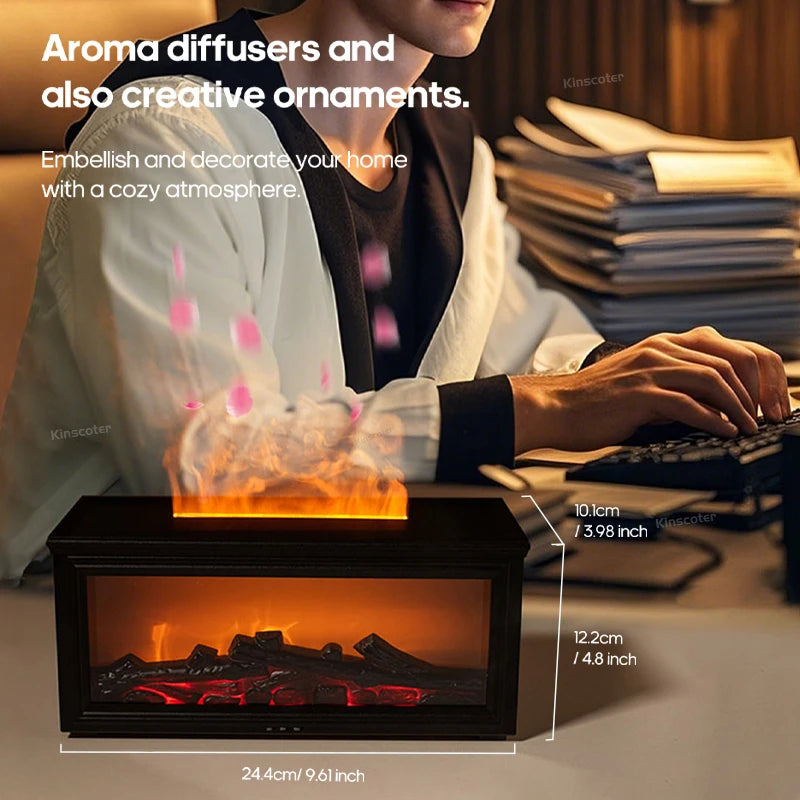 Diffusore Aroma con Fiamma Simulata e Umidificatore Ultrasonico 280ml