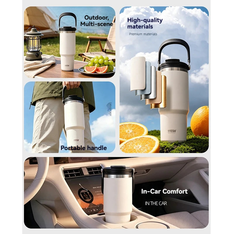 Thermos in acciaio inox 600‑1200 ml con doppio isolamento e tappo multifunzione