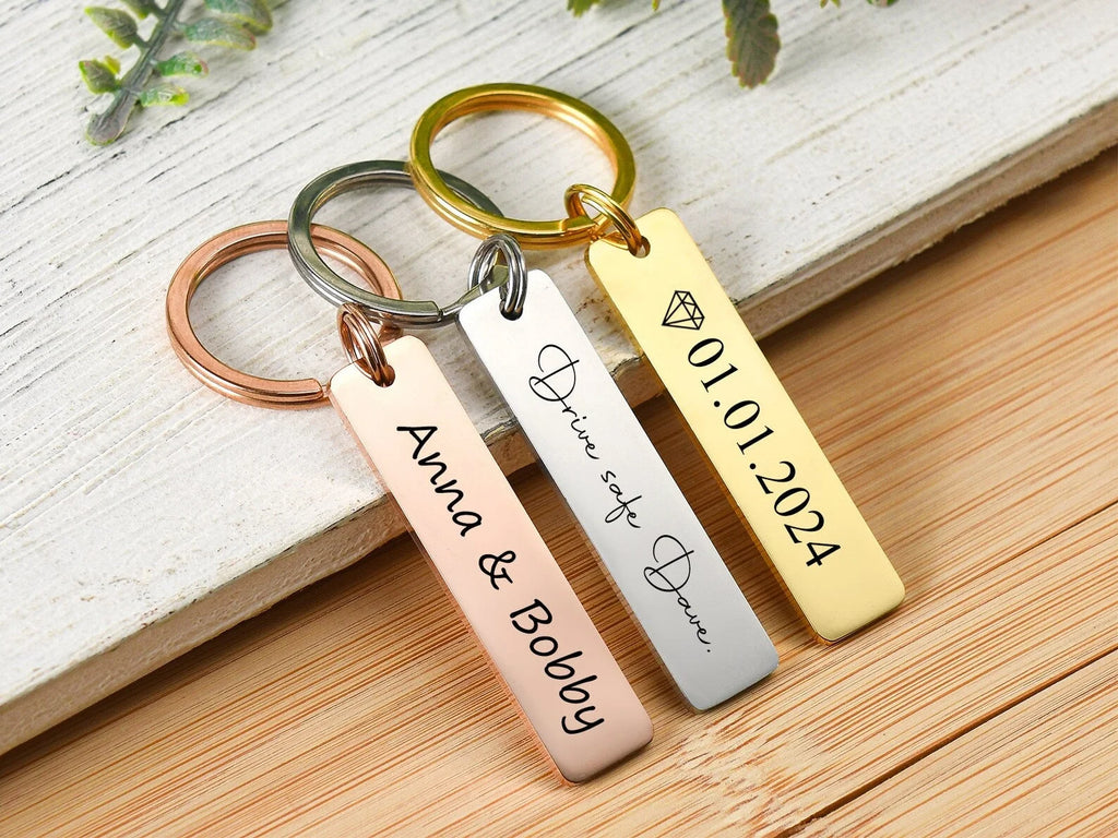 Personalised Keychain Engraved Keychain Custom Keyring Customised Keychain Personalised Gift Name Keychain Safe Driving