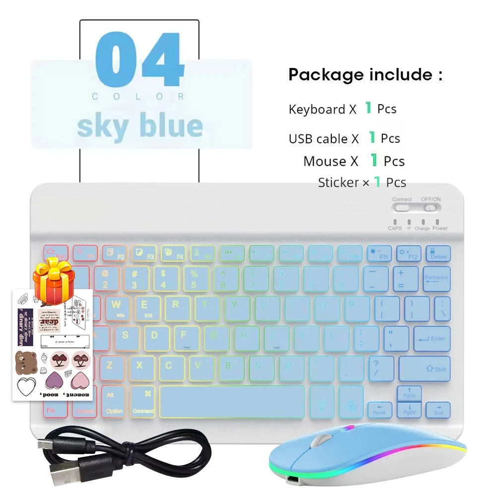 Tastiera Bluetooth retroilluminata con mouse – Compatibile iOS, Android, Windows
