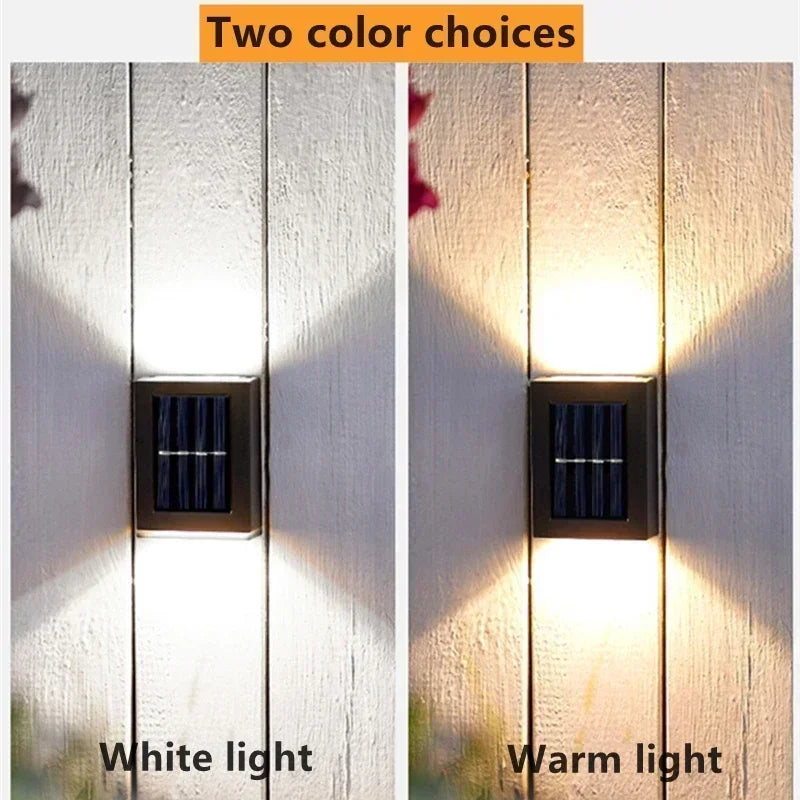 1~6pcs Solar Light Outdoor Up and Down Wall Washer Light Waterproof Solar Lamp Garden Street Balcony Yard Stairs Fence Decor