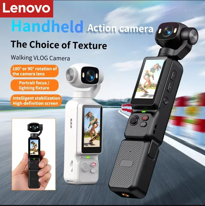 Action Camera 4K tascabile con stabilizzazione a 3 assi e schermo girevole 180°