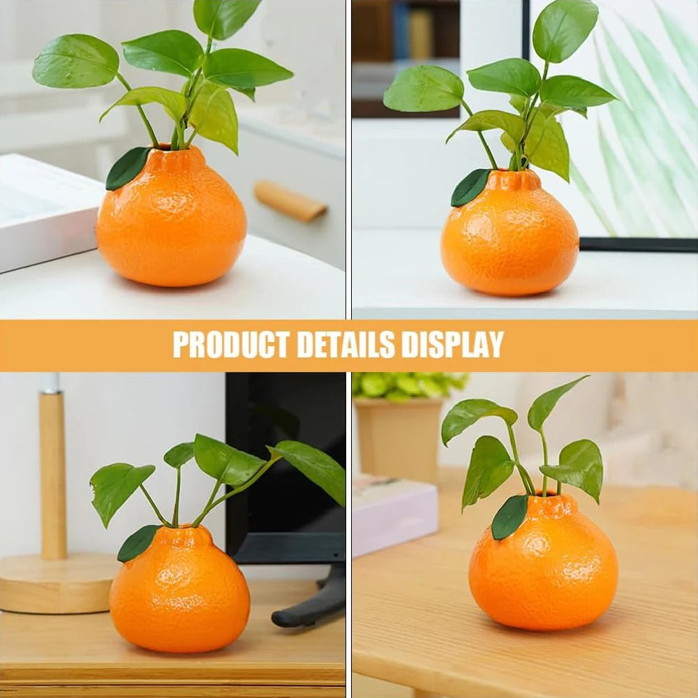 Vaso in ceramica arancione a forma di frutta – decorazione tavolo elegante