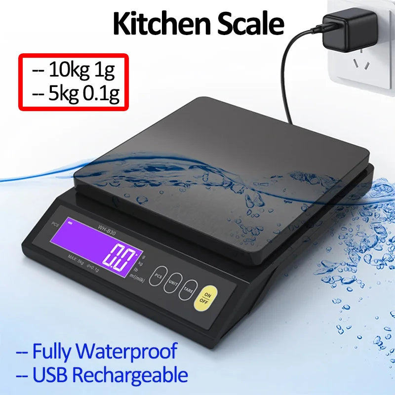Bilancia da cucina digitale 5 kg/0,1 g – LCD impermeabile in acciaio inox