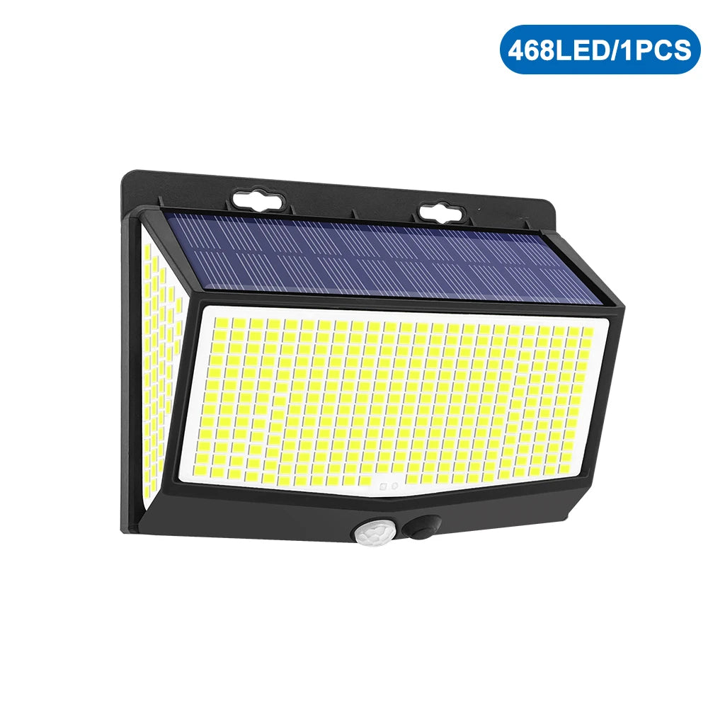 Lampada da Parete Solare LED per Esterni – 3 Modalità, IP65, 138‑208 LED