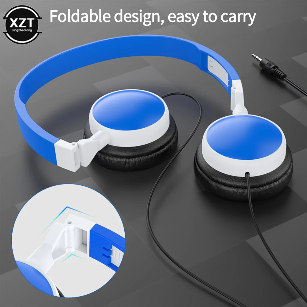 Cuffie HiFi Wired 3.5 mm Pieghevoli con Bass Potente e Microfono