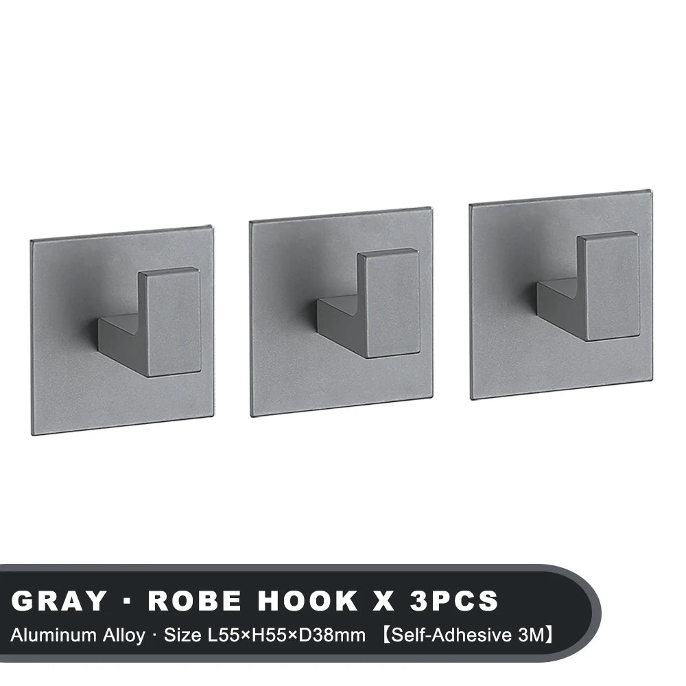 strong adhesive wall hook set – 1 to 4 black matte hooks for coat, towel, robe
