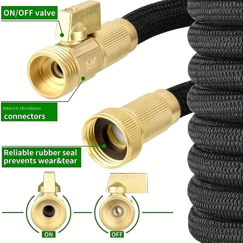 Tubo da Giardino Espandibile 3/4" - Flessibile, Anti UV, 25‑100 piedi