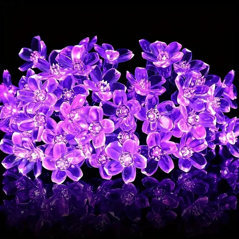 Catena di luci solari a forma di fiori di ciliegio - 5/12/22 m, luce bianca…