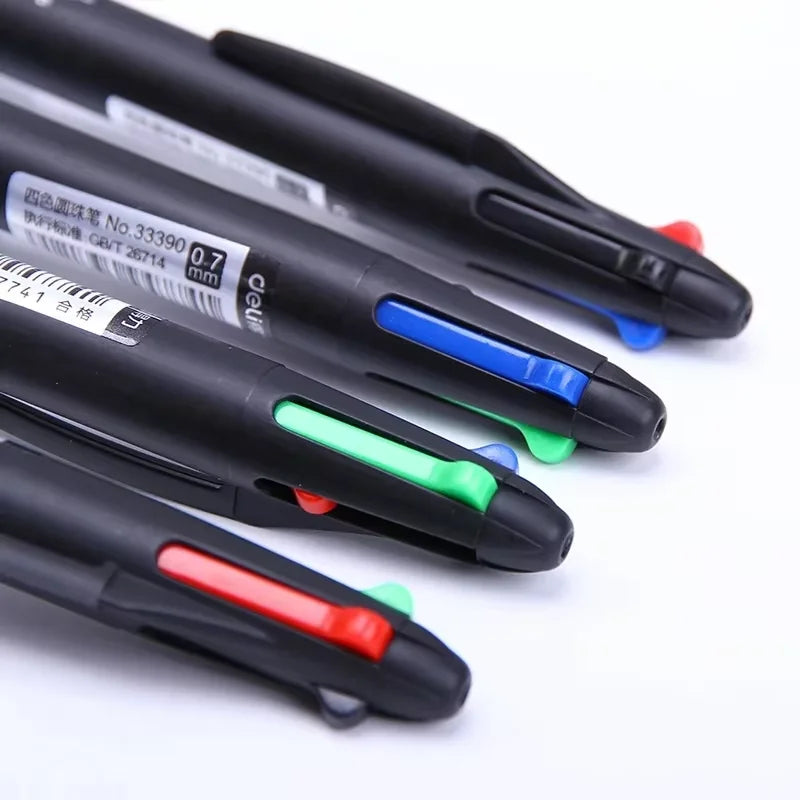 Penna a sfera 0.7 mm 4 colori – Blu, Nero, Rosso, Verde – Per ufficio e scuola