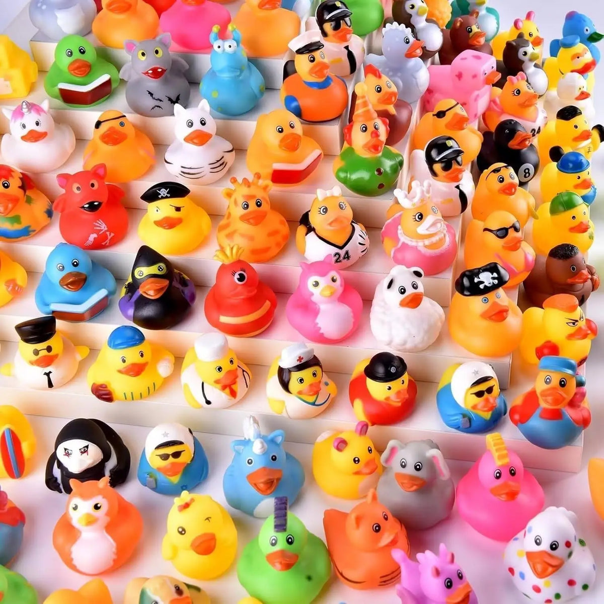 5-100PCS Rubber Ducks, RandomAssortment Jeep Ducks Bulk, ini RubberDuckies for Toys, Pool Toys Birthday GiftsParty Favors