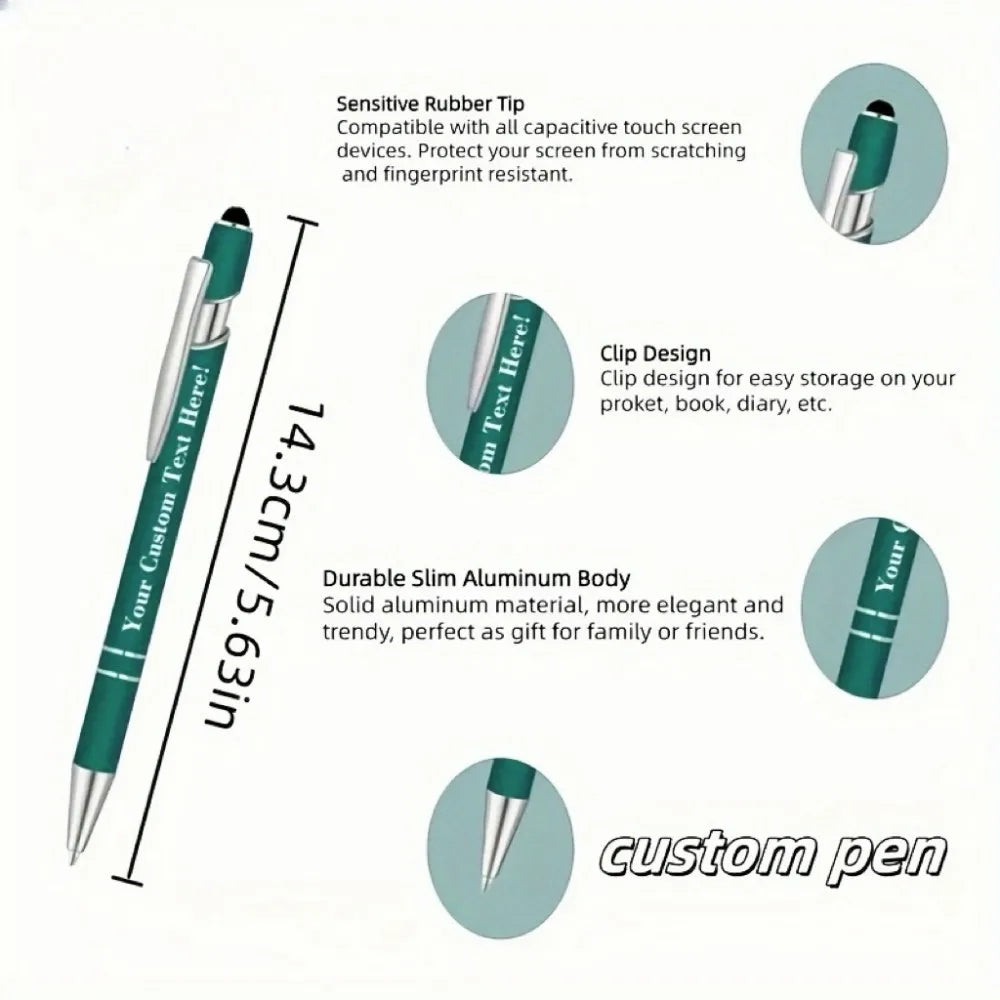 Set 12 penne a sfera in metallo inciso – regalo ideale per aziende e lauree