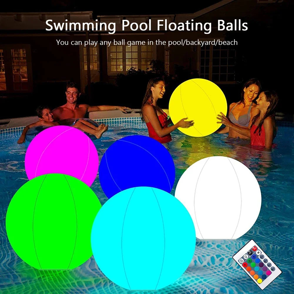 Pallone Inflatable LED 60/90cm, 16 Colori, Luci Multicolore per Feste e Piscina