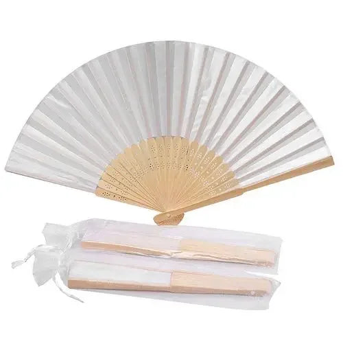 20-100pcs  Personalized Engraved Silk Hand Fan Wedding Fold Fan Vintage Fans Customized Wedding Favor